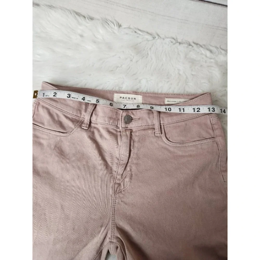 Pacsun Womens Ankle Jeggings‎ Beige Stretch Mid Rise Pockets Denim Casual 26